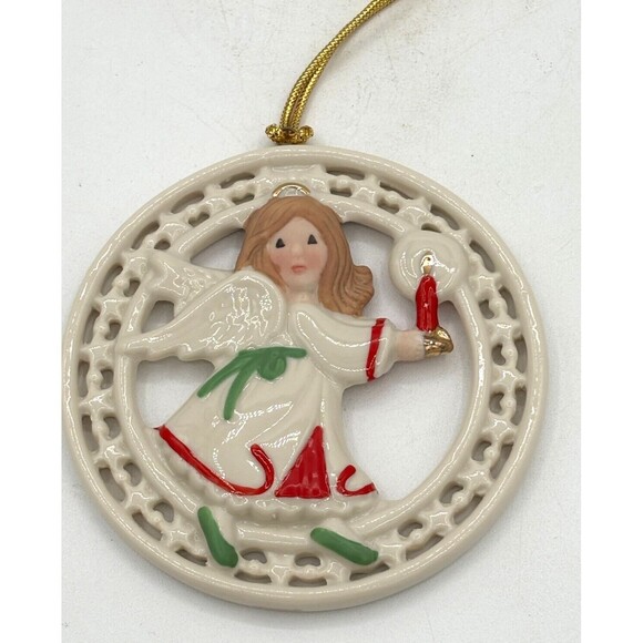Lenox Pierced Figural Angel Christmas Ornament Bone China 24K‎ Gold Accent 3.5" - Picture 11 of 16